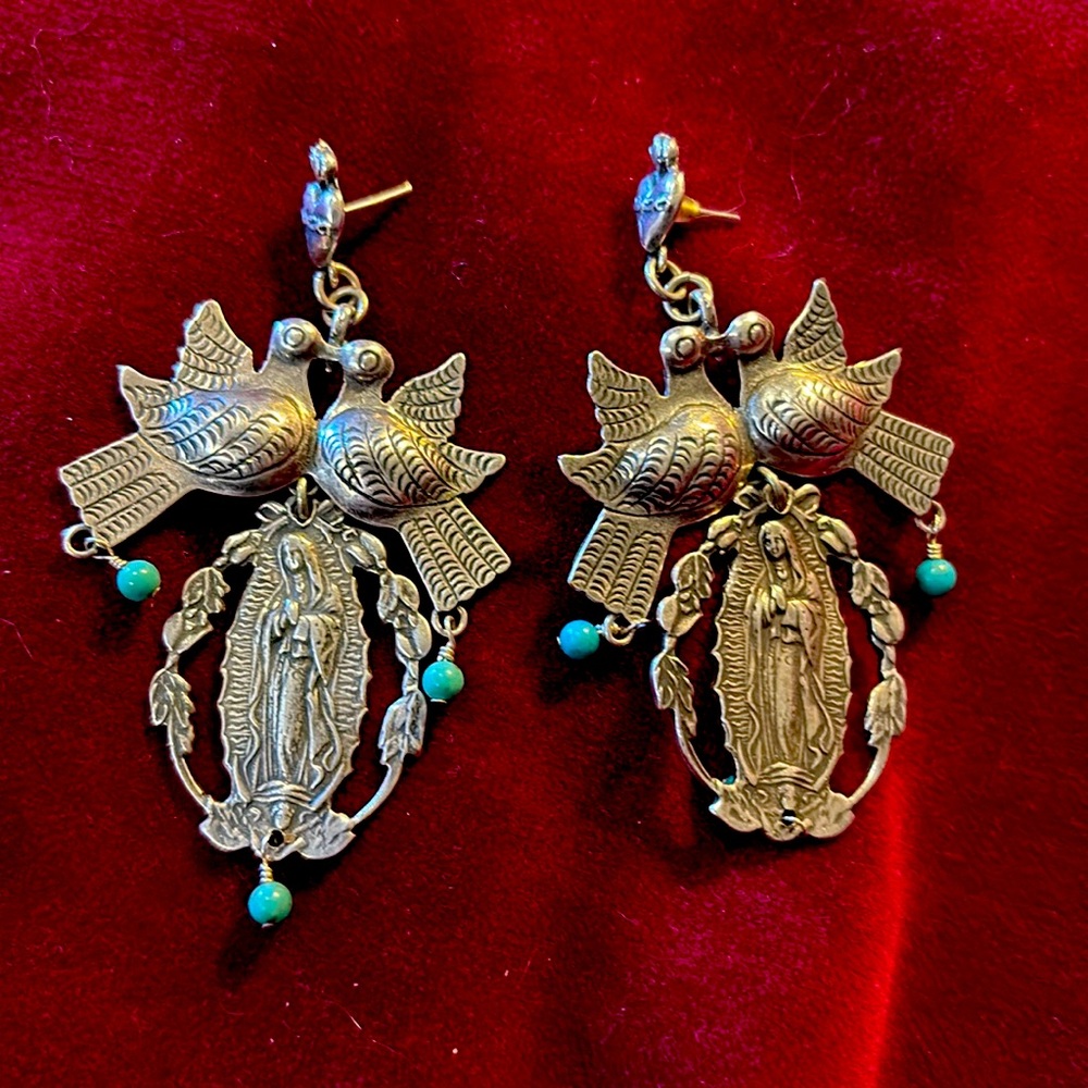 Virgin de Guadalupe Frida Style Earrings